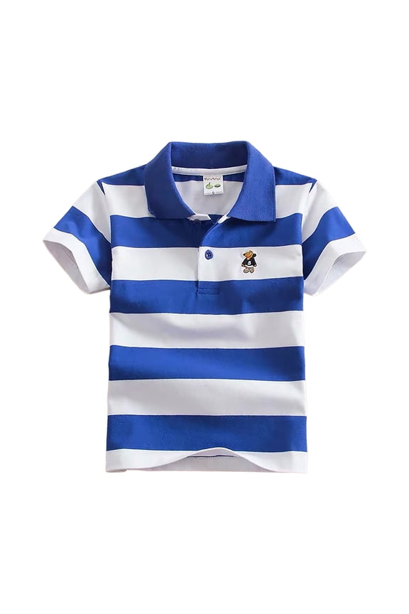 Boys Polo Boys School Uniform Short Sleeve Polo Soft & Comfortable Jersey Size 14T 15T,(Blue 14-15 Years)