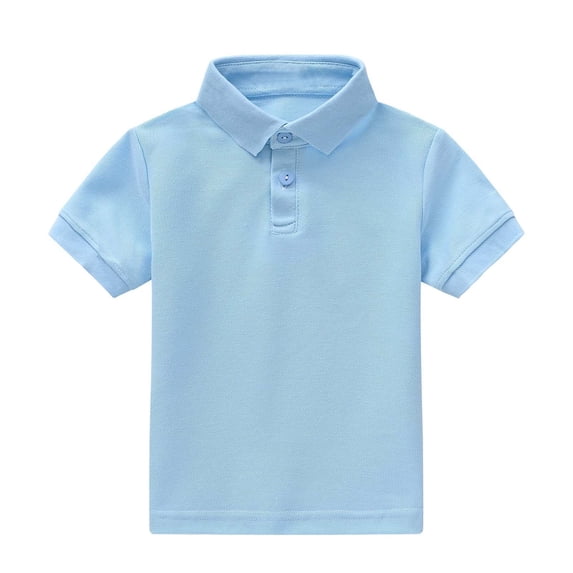 Zshosam Boys Polo Shirts School Uniform Boys Golf Polo Shirt School Uniform Moisture Wicking Athletic Short Sleeve Active Polo Shirts Size 1T 2T,(Sky Blue 1-2 Years)