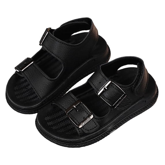 Zshosam Boys Sandles Kids EVA Water Shoes Quick Dry - Toddler Beach Pool Sandals Non Slip Lightweight Swimming Slippers for Boys Girls Size 1,(Black Big Kids 1)