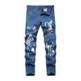 thumbnail image 1 of Zshosam Boys Slim Fit Jeans Little Boys Jeans,Elastic Fashion Denim Pants Size 11T 12T,(Blue 11-12 Years), 1 of 7