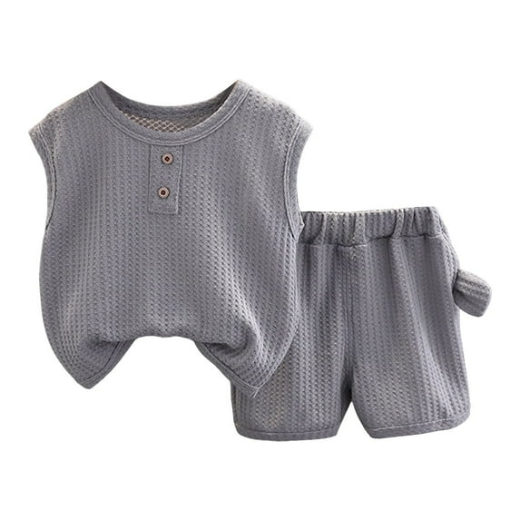 Zshosam Boys Summer Clothes Set Kids Sports Set Outfit Breathable Mesh Tank Top and Shorts Summer Clothes for Boys Girls Size 2T 3T,(Grey 2-3 Years)