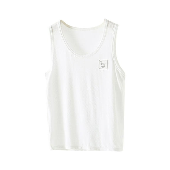 Zshosam Boys Undershirt Boys Moisture Wicking Compression Shirt Sleeveless Size 3T 4T,(White 3-4 Years)