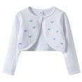thumbnail image 1 of Zshosam Cardigan for Girls School Uniform Girls Cardigan Sweater School Uniforms Button Long Sleeve Knit Tops Size 1T 2T,(White 1-2 Years), 1 of 5