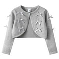 thumbnail image 1 of Zshosam Cardigans for Girls Girls Kids Cardigan Sweater Cute Ruffle Design Long Sleeve Button Knit Shrug Cropped Cover Up Tops Size 3T 4T,(Grey 3-4 Years), 1 of 5
