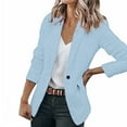 thumbnail image 1 of Zshosam Casual Blazer for Women Lapel Collar One Button Work Office Blazer Jackets(Blue,XXXL), 1 of 3