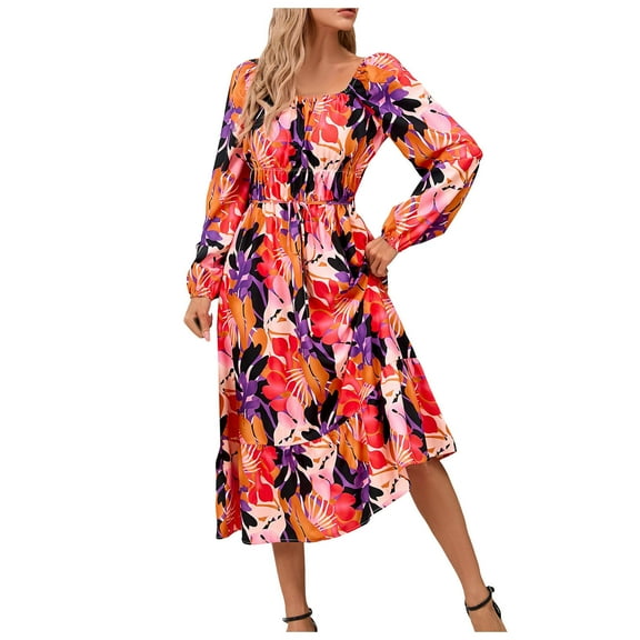 Zshosam Casual Dresses for Women Semi Formal Fit and Flare Dresses A-line Work Dresses(,L)