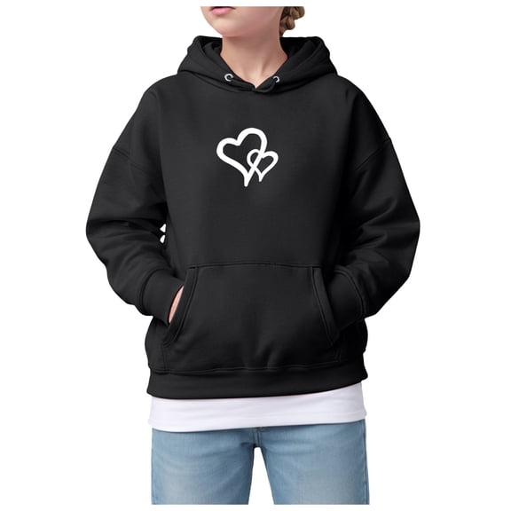 Zshosam Cool Hoodies for Teens Girls Girls Hoodies Long Sleeve Cute Pullover Sweatshirt Tops Size 6T 7T,(Black 6-7 Years)