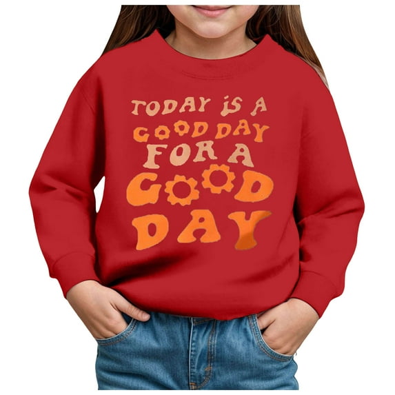 Zshosam Crewneck Sweatshirt Baby Boy Girl Sweatshirt Toddler Pullover Crewneck Long Sleeve Shirt,Red 5 Years