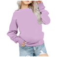 thumbnail image 1 of Zshosam Crewneck Sweatshirt Girls Girls Crewneck Sweatshirt Long Sleeve Pullover Tops Sweatshirts,Purple 5-6 Years, 1 of 5