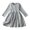 thumbnail image 1 of Zshosam Dress for New Born Baby Girls Girl Long Sleeve Dress Tiered Ruffle Swing Shirt Dress Size 4T 5T,(Grey 4-5 Years), 1 of 7