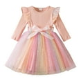 thumbnail image 1 of Zshosam Dresses for Girls Girls Dress Long Sleeve Casual Holiday Dress Size 3T 4T,(Pink 3-4 Years), 1 of 8