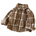 thumbnail image 1 of Zshosam Fall Baby Boy Clothes Toddler Big Boys Plaid Button-up Jackets Kids Flannel Checked Tops Fall Winter Outcoats Size 3T 4T,(Brown 3-4 Years), 1 of 4