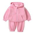 thumbnail image 1 of Zshosam Fall Baby Boy Clothes Toddler Infant Baby Boy Clothes Long Sleeve Hoodie Sweatshirts & Pants Set Fall Winter Outfits Size 5T 6T,(Pink 5-6 Years), 1 of 9