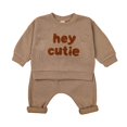 thumbnail image 1 of Zshosam Fall Baby Girl Clothes Girls Clothes Sweatsuit Long Sleeve Sweatshirt and Pants Outfits 2 Piece Fall WInter Girls' Clothing Sets,Coffee 3-6 Months, 1 of 9