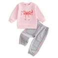 thumbnail image 1 of Zshosam Fall Baby Girl Clothes Toddler Girl Clothes 2 Piece Outfits Fashion Sweatshirts+Sweatpants Long Sleeve Clothing Set,Pink 12-18 Months, 1 of 9
