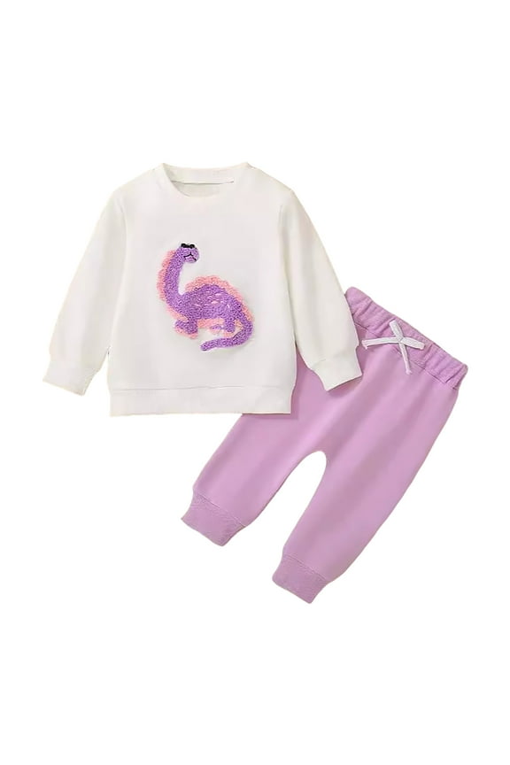 Fall Baby Girl Clothes Toddler Girl Clothes Baby Girl Winter Outfits Clothing Top Denim Pant Jeans Set Cute Clothes for Girl,Purple 6-12 Months