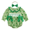thumbnail image 1 of Zshosam Fall Bodysuits Baby Girl Newborn Baby Girl St. Patrick's Day Romper Dress Long Sleeve Floral Tutu Bodysuit Infant Fall Clothes Size 3 6 Months,(Green 3-6 Months), 1 of 8