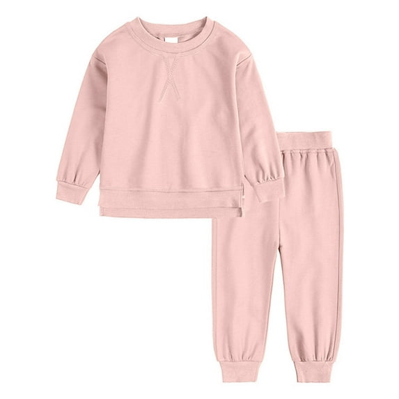 Zshosam Fall Outfits for Girls Toddler Girl Clothes Girls Outfit, Long Sleeve Top+Pants 2Pcs Fall Set,Pink 100