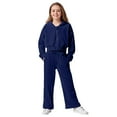 thumbnail image 1 of Zshosam Fall Outfits for Toddler Girls Baby Girls Pullover Hoodie and Leggings Outfit Set Infant to Little Kid Size 3-4 Years,(Dark Blue 3-4 Years), 1 of 5