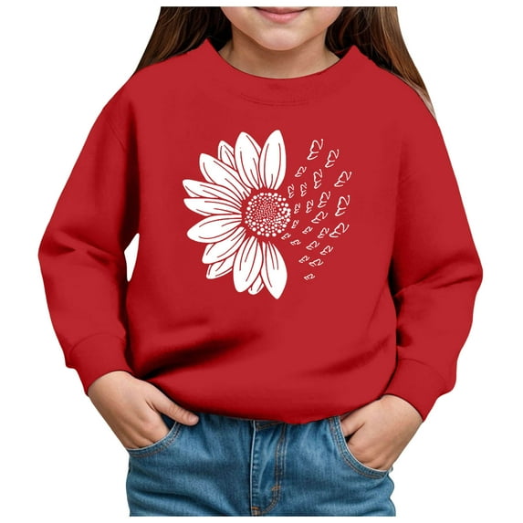 Zshosam Fall Sweatshirts for Toddler Girls Toddler Baby Girl Boy Sweatshirt Long Sleeve Shirt Crewneck Sweater Top Fall,Red 2 Years