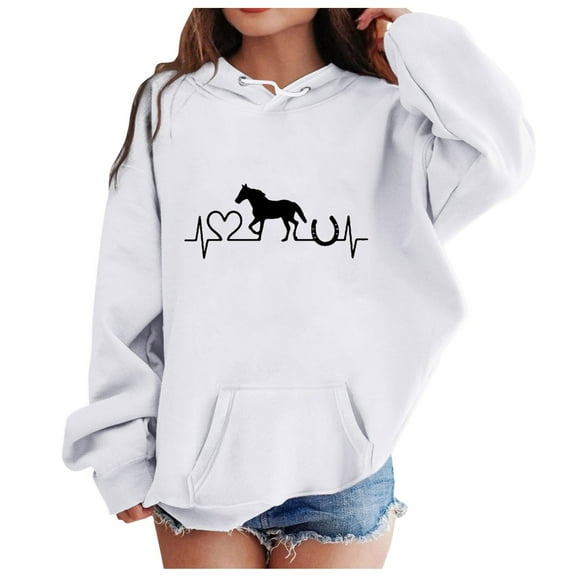 Zshosam Fall Teen Girl Clothes Hoodies for Teen Girls Trendy Cute Long Sleeve Print Sweatshirts Pullover Tops Size 7T 8T,(White 7-8 Years)