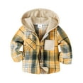 thumbnail image 1 of Zshosam Fall Toddler Boy Clothes Girls Fleece Jacket Cute Plaid Zip Up Hoodie Sherpa Coat Winter Fall Warm Soft Girl Clothes With Pockets Size 9 12 Months,(Yellow 9-12 Months), 1 of 9