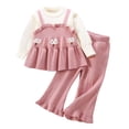 thumbnail image 1 of Zshosam Fall Toddler Girl Clothes Girls Clothes Long Seeve Shirts Top and Pants 2 Piece Fall Outfits Clothing Sets Size 2T 3T,(Pink 2-3 Years), 1 of 5