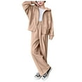 thumbnail image 1 of Zshosam Fall Toddler Girl Clothes Girls Clothes Print Hoodies Sweatshirt And Sweatpants Outfit Suit Infant Girls Clothing Set Size 9T 10T,(Khaki 9-10 Years), 1 of 4