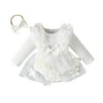 thumbnail image 1 of Zshosam My First Birthday Baby Girl Outfit Newborn Infant Baby Girl Dress Clothes Winter Outfits Top Romper Overalls Dresses Suspender Skirt Set for Girls Size 6 9 Months,(White 6-9 Months), 1 of 7