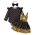 thumbnail image 1 of Zshosam First Birthday Girl Outfit Newborn Baby Girl Clothes Ruffle Romper Suspender Skirt Set Overall Dress Cute Fall Winter Outfit Size 0 3 Months,(Black 0-3 Months), 1 of 9