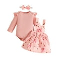 thumbnail image 1 of Zshosam First Birthday Girl Outfit Newborn Baby Girl Outfit Bodysuit Ruffle Tutu Skirt Set Fall Winter Clothes Size 12 18 Months,(Watermelon Red 12-18 Months), 1 of 9