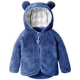 thumbnail image 1 of Zshosam Fleece Jacket Girl Toddler Girls Fleece Coat Warm Infant Kids Winter Hooded Jacket Outerwear Size 12 18 Months,(Navy 12-18 Months), 1 of 6