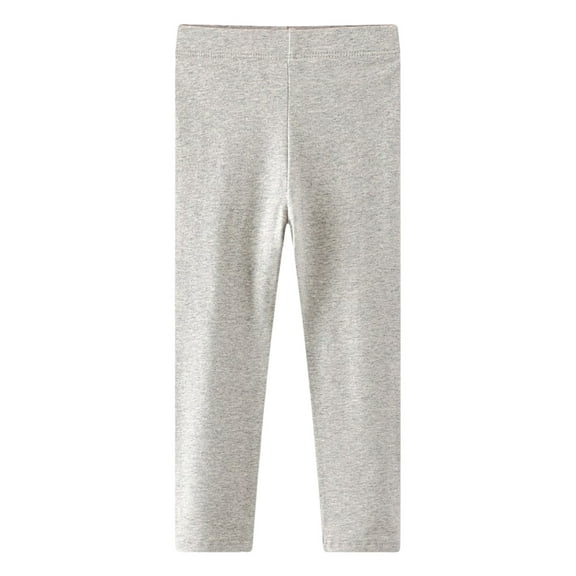 Zshosam Fleece Leggings Girls Kids Girls Stretchy Leggings Solid Lightweight Elastic Waist Footless Tights Teens Winter Ankle Length Pants Size 6T,(Light Gray 6 Years)