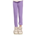 thumbnail image 1 of Zshosam Fleece Lined Leggings Girls Girls Fleece Lined Leggings Thick Thermal Tights Full Length Pants Kids Winter Warm Leggings Size 9T 10T,(Purple 9-10 Years), 1 of 5