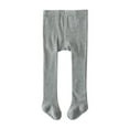 thumbnail image 1 of Zshosam Fleece Lined Tights Girls Baby Girls Tights Winter Fleece Lined Leggings Girls Knit Thick Warm Full Length Tights Basic Solid Color Comfy Outfits Size 9 18 Months,(Grey 9-18 Months), 1 of 3