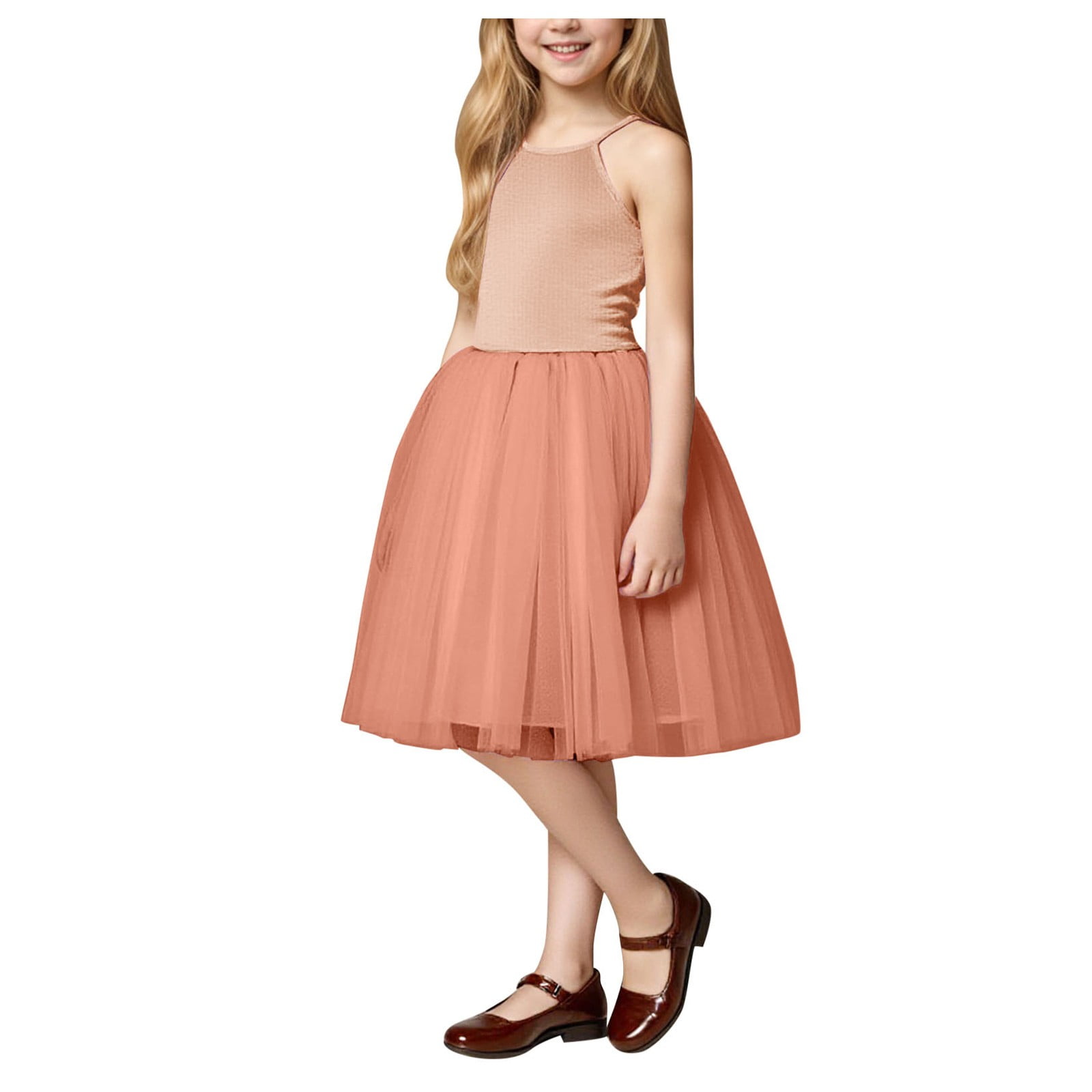 Girls Tulle Lace Glitter Dress With Belt – Vintage Style Knee-Length Dress For Weddings, Parties, Pageants - View #7