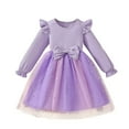thumbnail image 1 of Zshosam Girl Dress Long Girls Long Sleeve Dress High Waist Fall Casual Dresses Size 9T 10T,(Purple 9-10 Years), 1 of 5