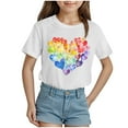thumbnail image 1 of Zshosam Girl Shirts Girls Short Sleeve Shirts Soft T-Shirts Crewneck Basic Tees for Kids and Teen Girls Tops Clothes Size 3T 4T,(White 3-4 Years), 1 of 4