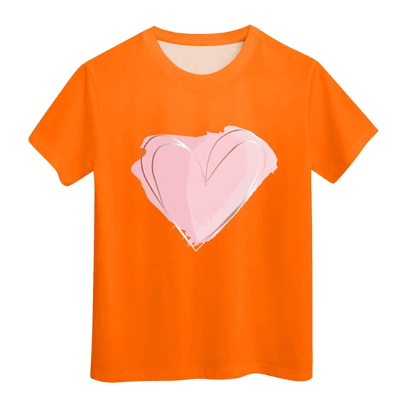 Zshosam Girl Toddler Clothes Girls Short Sleeve T Shirts Kids Ruched Side Slim Fit Tops Casual Crewneck Tees Size 4T 5T,(Orange 4-5 Years)