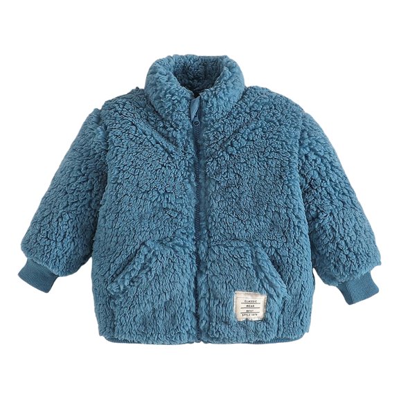 Zshosam Girls Bomber Jacket Casual Coat Zip Up Outerwear with Pockets(Blue,6-9 Months)