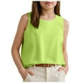 thumbnail image 1 of Zshosam Girls Camisole Girls Colorblock & Floral Print Ribbed Knit Tank Top Cute Clothes Fashion (Green,6-7 Years), 1 of 6
