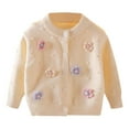 thumbnail image 1 of Zshosam Girls Cardigan Sweater Girls Cardigan Sweater Kids Sweater Cardigan Casual Open Front Outerwear Size 5T 6T,(Light Yellow 5-6 Years), 1 of 3