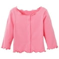 thumbnail image 1 of Zshosam Girls Cardigan Sweaters Long Sleeve Girls' Long Sleeve Knitted Cardigan Kids Button Closure Sweaters Cropped Cover Up Tops Size 12 18 Months,(Pink 12-18 Months), 1 of 7