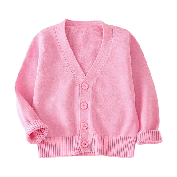 Zshosam Girls Cardigans Girl's Long Sleeve Cropped Cardigan Open Front Shrug Cardigans Size 3T 4T,(Pink 3-4 Years)