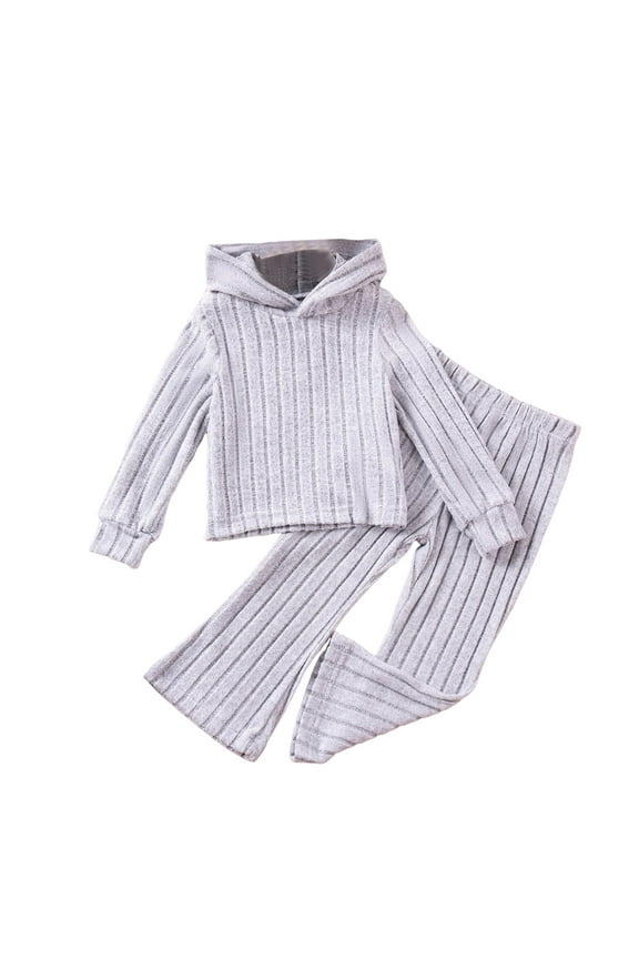 Girls Clothes Sets Baby Girls Pullover Hoodie and Leggings Outfit Set Infant to Little Kid Size 1T 2T,(Grey 1-2 Years)