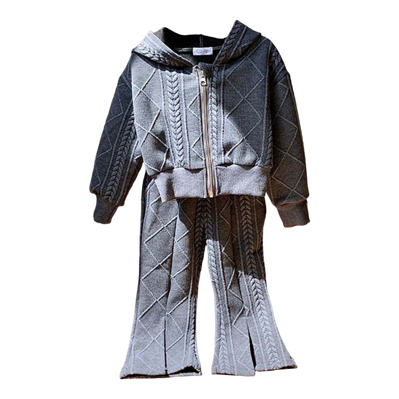 Zshosam Girls Clothing Sets Toddler Fall Outfits for Girl Boy Long Sleeve Hoodie Top and Long Sweatpants Set Toddler Sweatsuit Size 3-4 Years,(Dark Gray 3-4 Years)