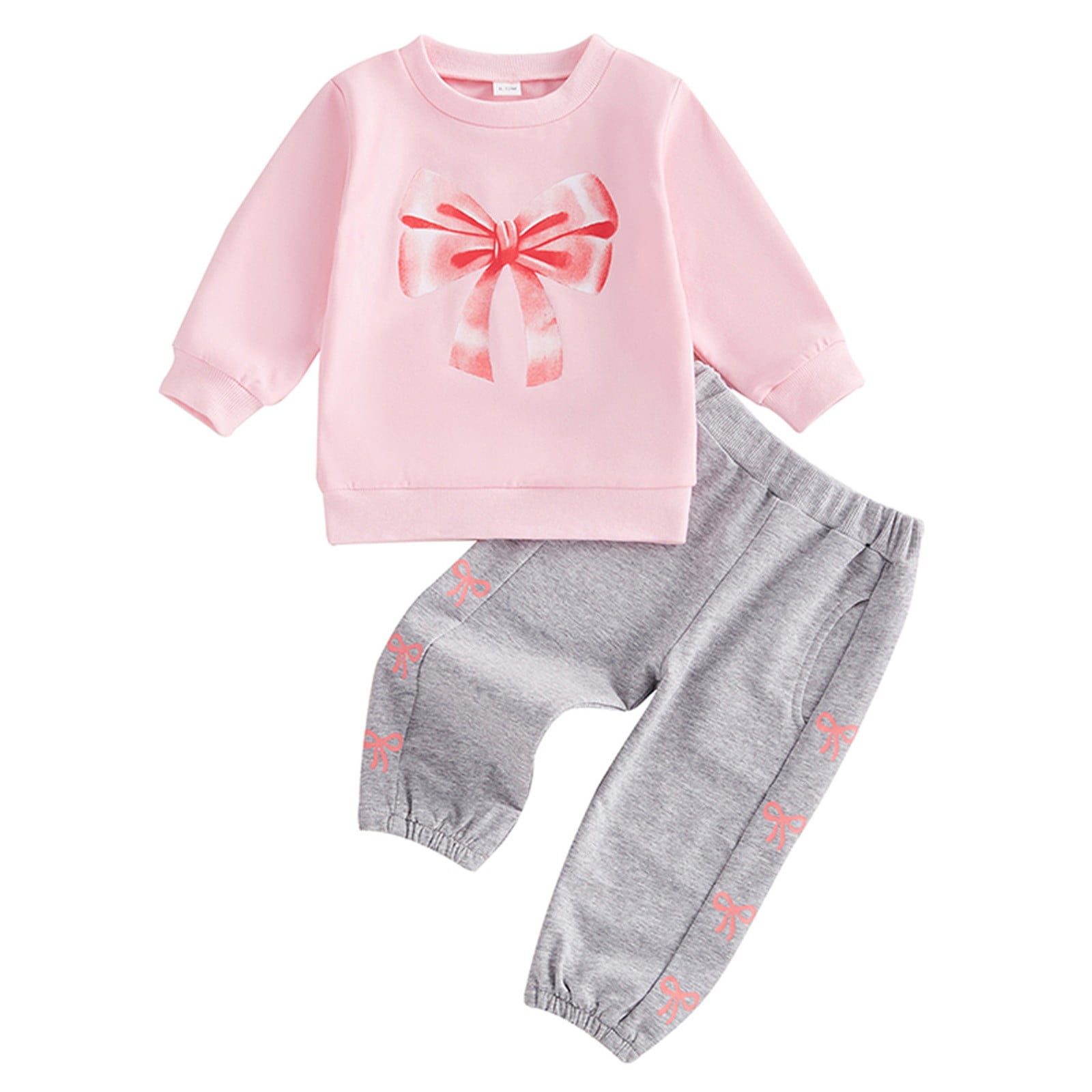 Zshosam Girls Fall Clothes Girls Fall Outfits Fashion Long Sleeve Tops and Wide Leg Pants Girls Clothing Set,Pink 6-12 Months
