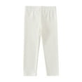 thumbnail image 1 of Zshosam Girls Fleece Lined Leggings Girls Full Length Basic Leggings Kids Thermal Footless Layering Tights Pants Size 6 12 Months,(White 6-12 Months), 1 of 4