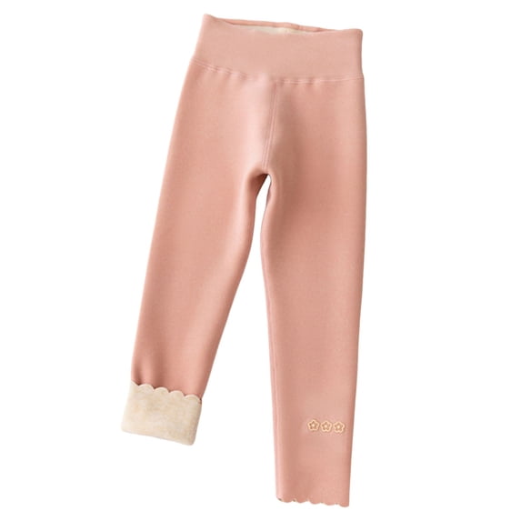 Zshosam Girls Fleece Lined Tights Boys Girls Toddler Little Kids Unisex Stretch Snug Fitting Long Pant Leggings Size 6T 7T,(Pink 6-7 Years)