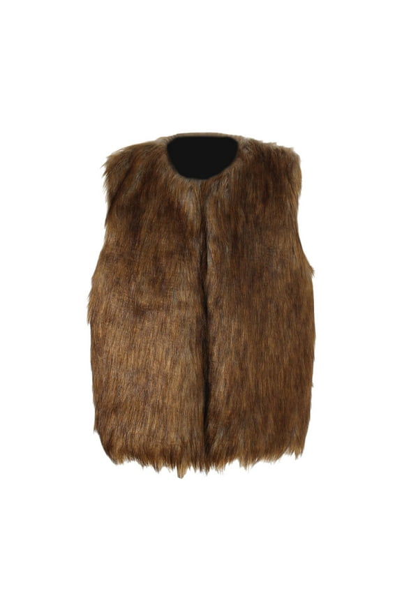 Girls Fleece Vest Toddler Boys Girls Fleece Vest Coat Warm Fall Winter Warm Thick Sleeveless Jacket Zip up Polar Fleece Jacket Size 4T 5T,(Brown 4-5 Years)